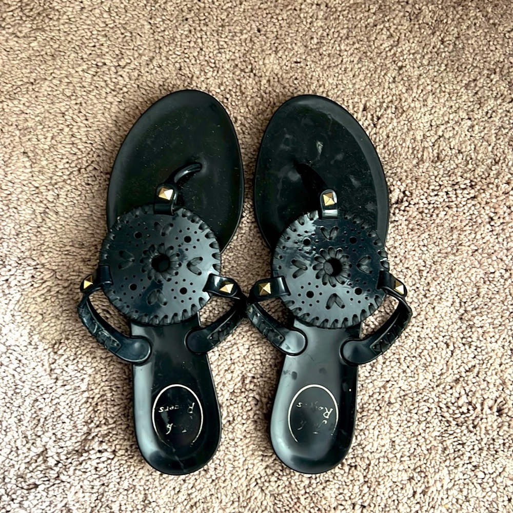 Jack Rogers Georgics Jelly Sandal Black - size 8 used